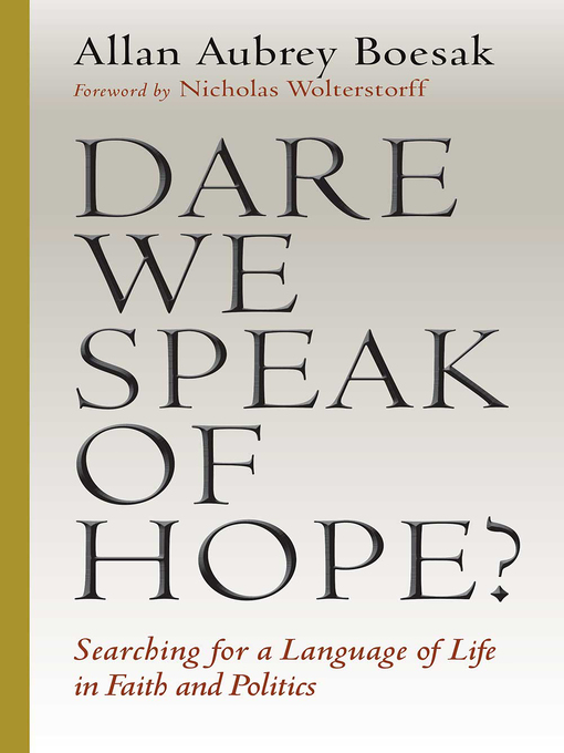 Cover image for Dare We Speak of Hope?